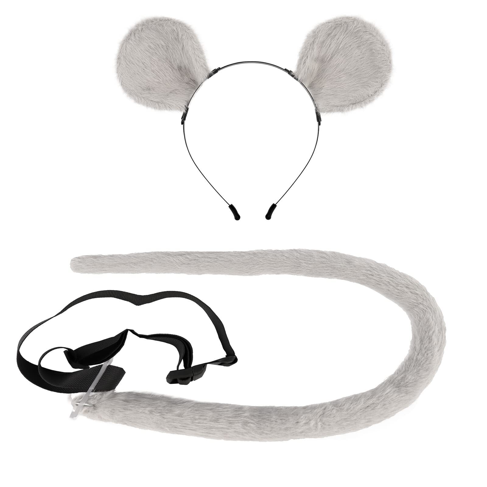 1897 Mouse Ears Headband And Slender Mouse Tail Set,Halloween